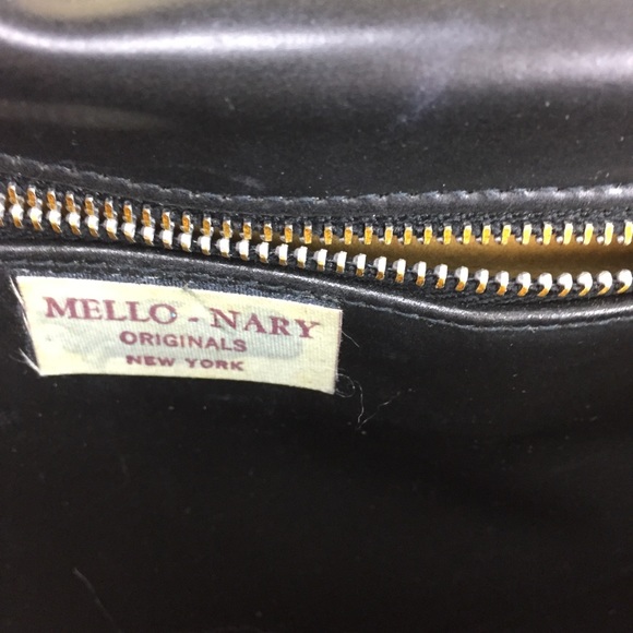 Rare Vintage VTG Mello Nary Black Leather Clutch - Picture 4 of 8